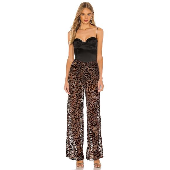 Camila Coelho Pants - Camila Coelho Revolve Ivanna Pant Animal Leopard Print Burnout Sheer Small Tall